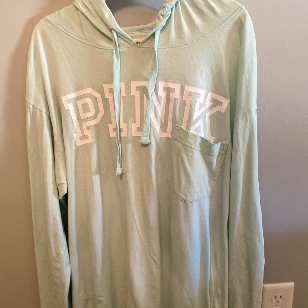 PINK Light Teal Hoodie